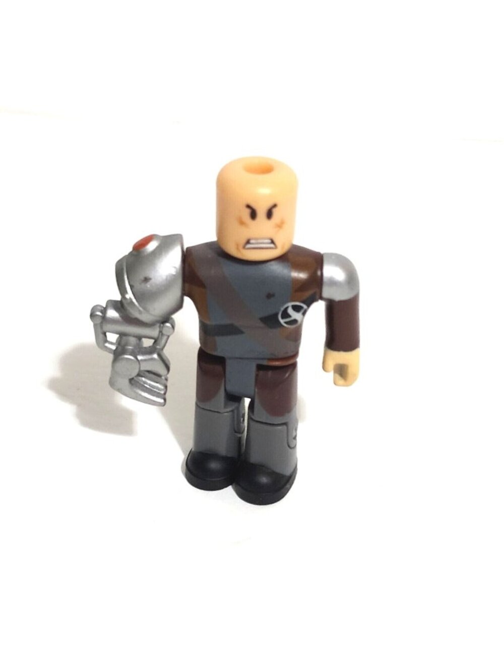Roblox Angry Man Action Figure with Silver Mechanical Arm 2.5 Inch Minifigure